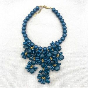 Jack E Ohs blue beaded statement necklace